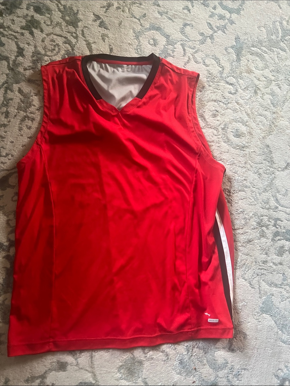 Men's Red Sleeveless Athletic Jersey